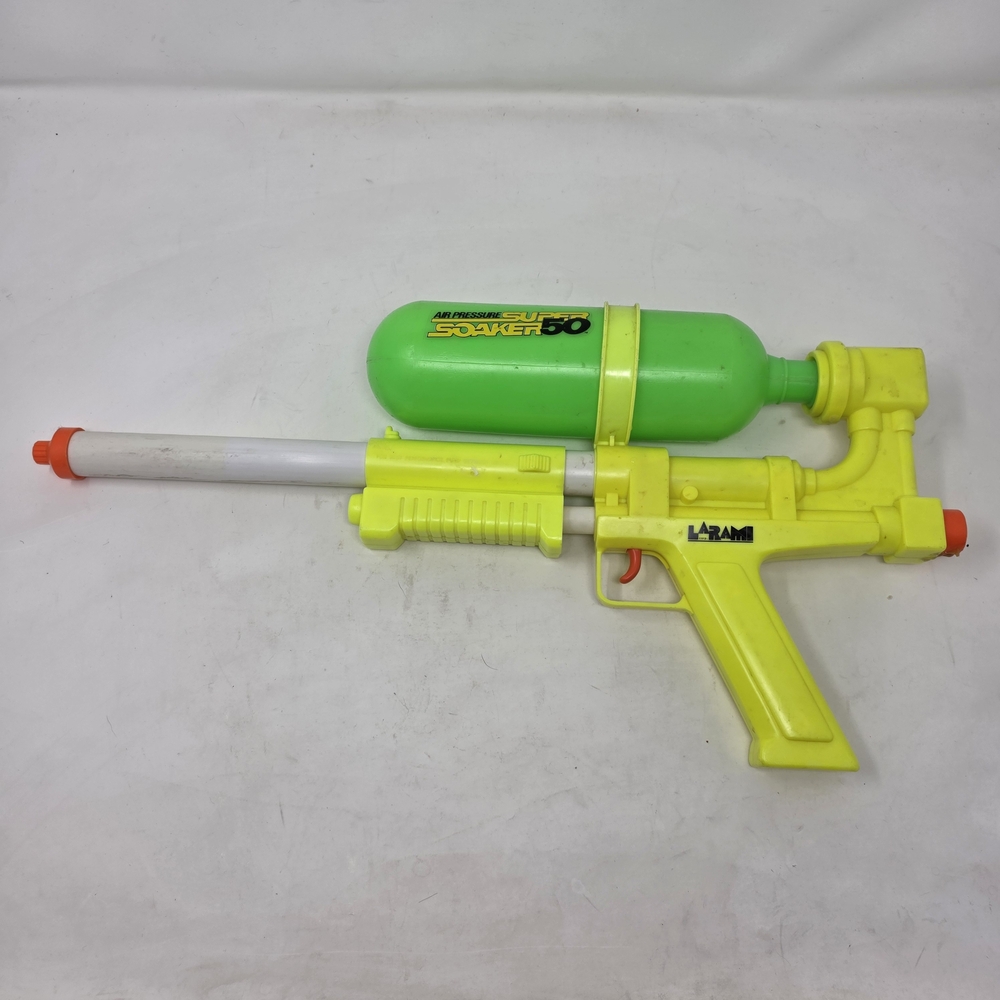 Vintage Larami Super Soaker 50 Water Gun Yellow Air Pressure 1990 Tested Working